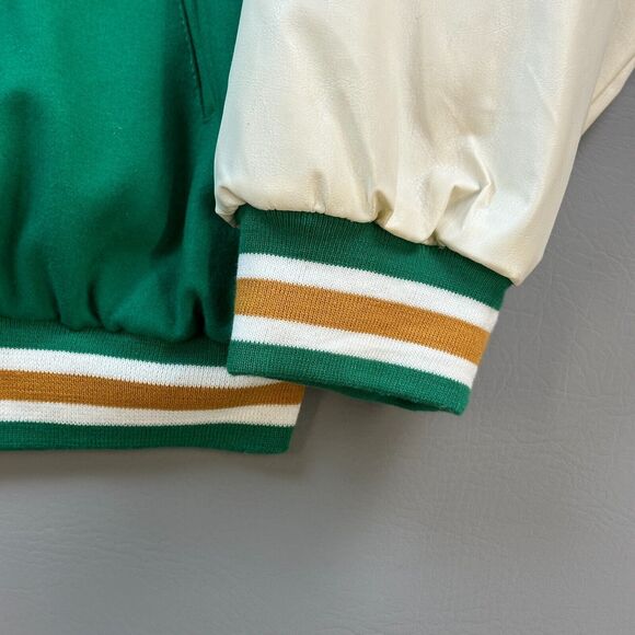 Vintage Wright State Raiders Jacket Mens 2XL Green Steve & Barrys WSU Letterman - Picture 3 of 16